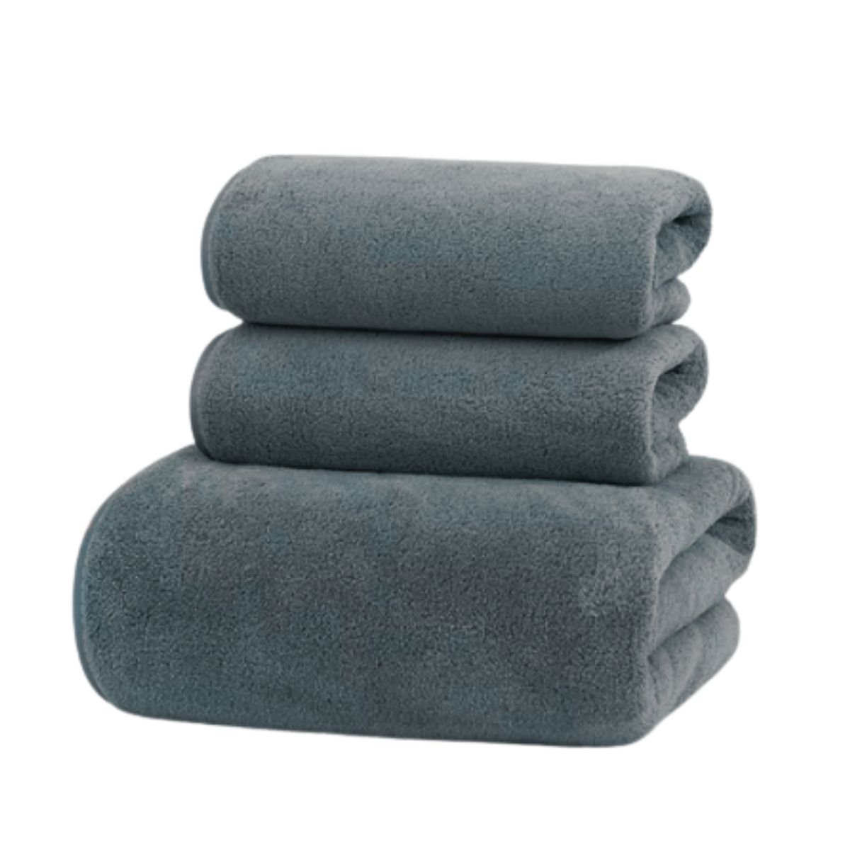 GENERICO - Pack 3 Toallas Negra Cuerpo Manos Y Cara 100% Microfibra