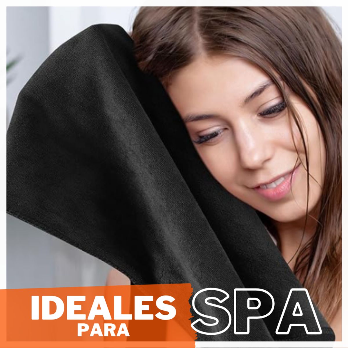 GENERICO - Pack 3 Toallas Negra Cuerpo Manos Y Cara 100% Microfibra