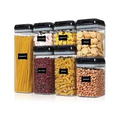 GENERICO - Set De 7 Contenedores herméticos De plástico Cocina Despensa