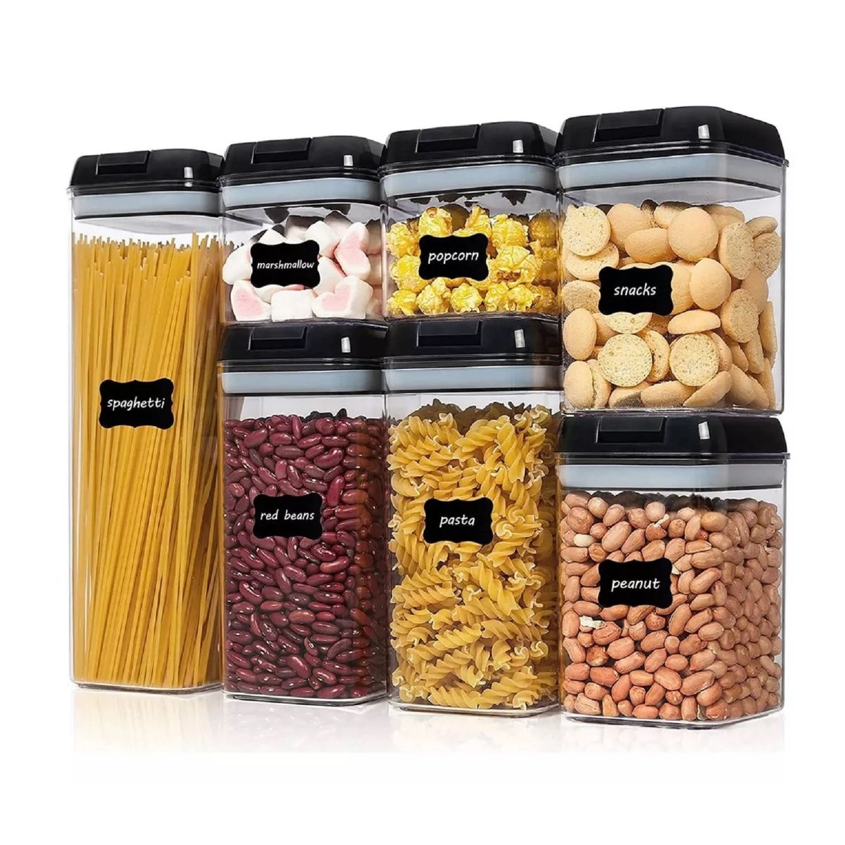 GENERICO - Set De 7 Contenedores herméticos De plástico Cocina Despensa