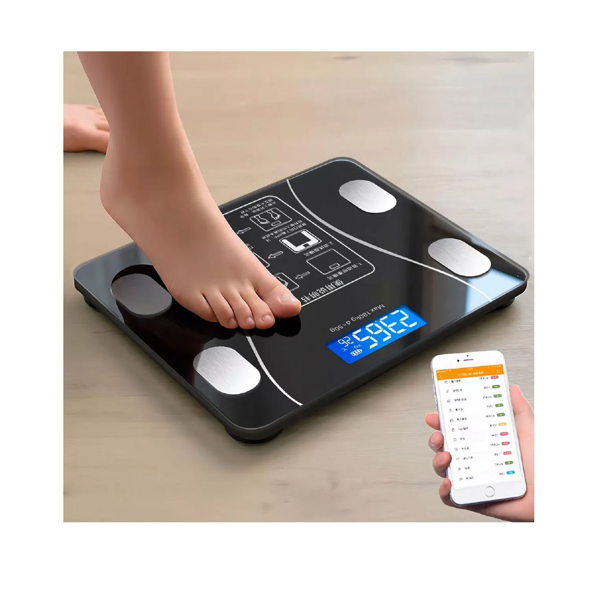 GENERICO - Báscula inteligente de bioimpedancia digital conexion movil