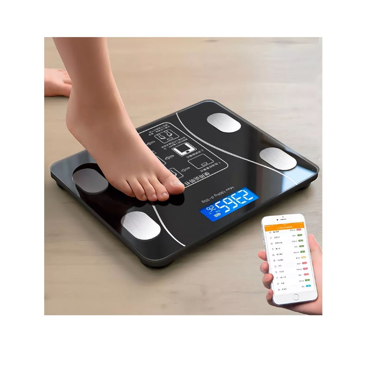 GENERICO - Báscula inteligente de bioimpedancia digital conexion movil