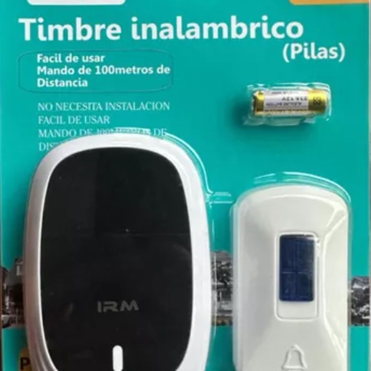 IRM - Timbre Inalámbrico para Casa A Pila Mando A 100 Mts De Distancia