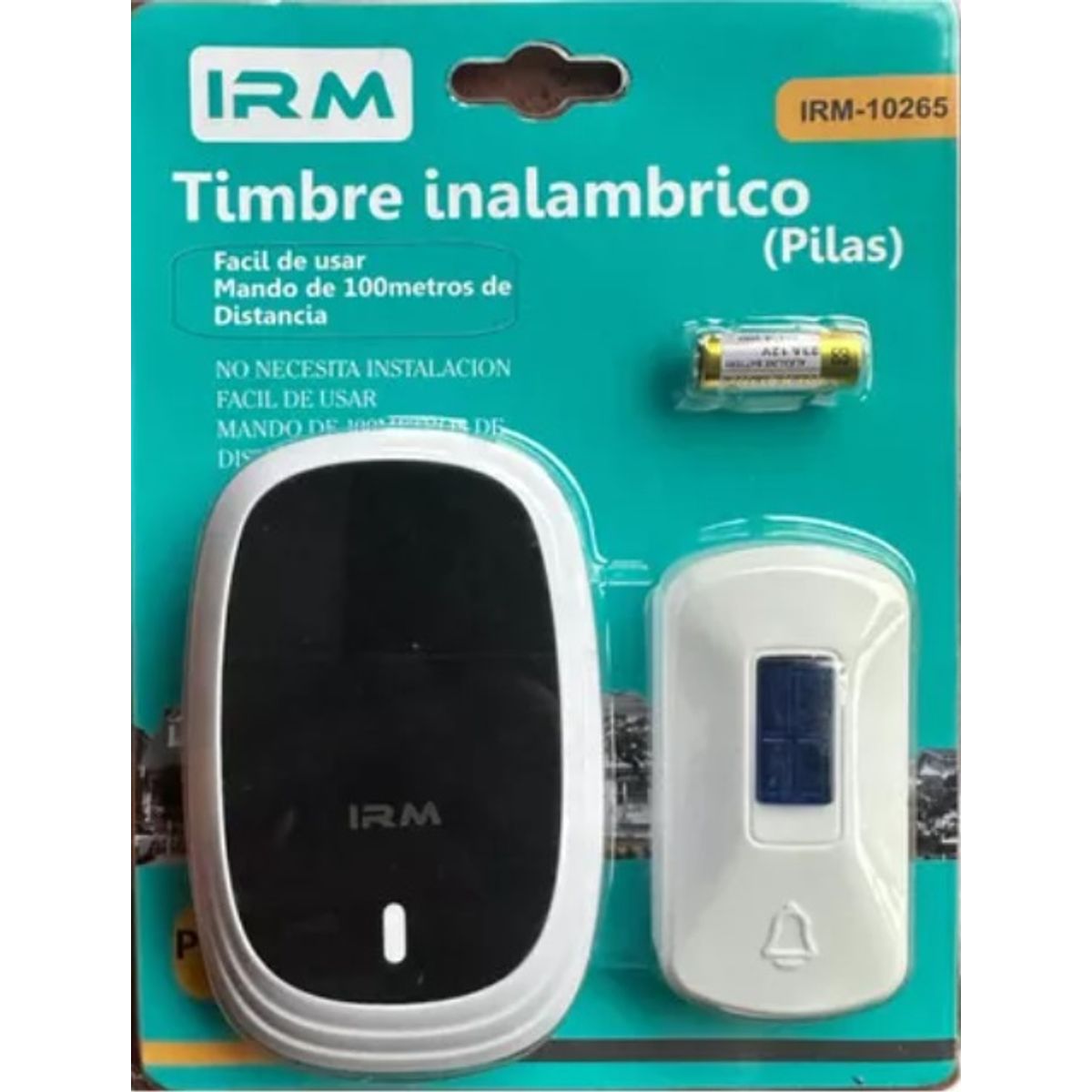 IRM - Timbre Inalámbrico para Casa A Pila Mando A 100 Mts De Distancia