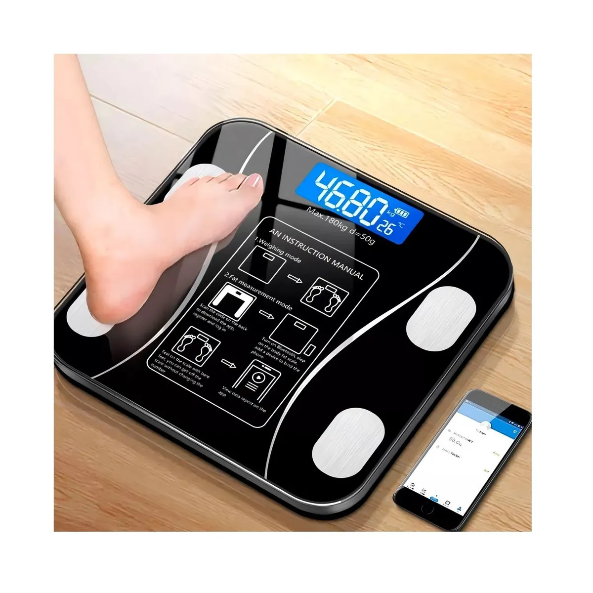 GENERICO - Báscula inteligente de bioimpedancia digital conexion movil