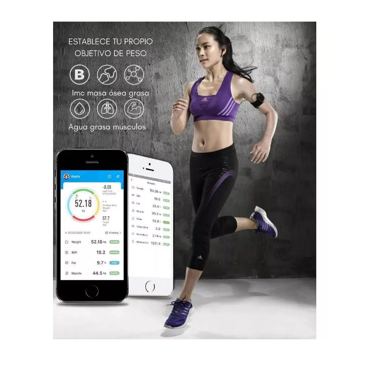 GENERICO - Báscula inteligente de bioimpedancia digital conexion movil