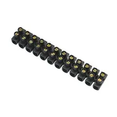 GENERICO - Regleta de Conexión 10mm Negra 12 Bornes