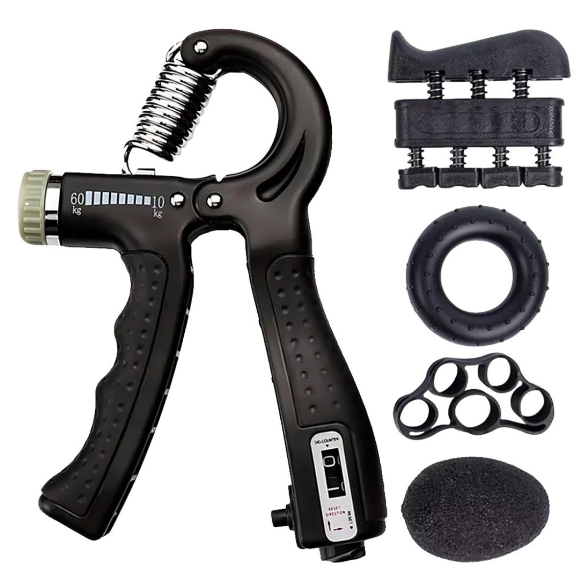 ORCUS - SET DE 5 HAND GRIP PARA MANOS-DEDOS-ANTEBRAZOS NEGRO