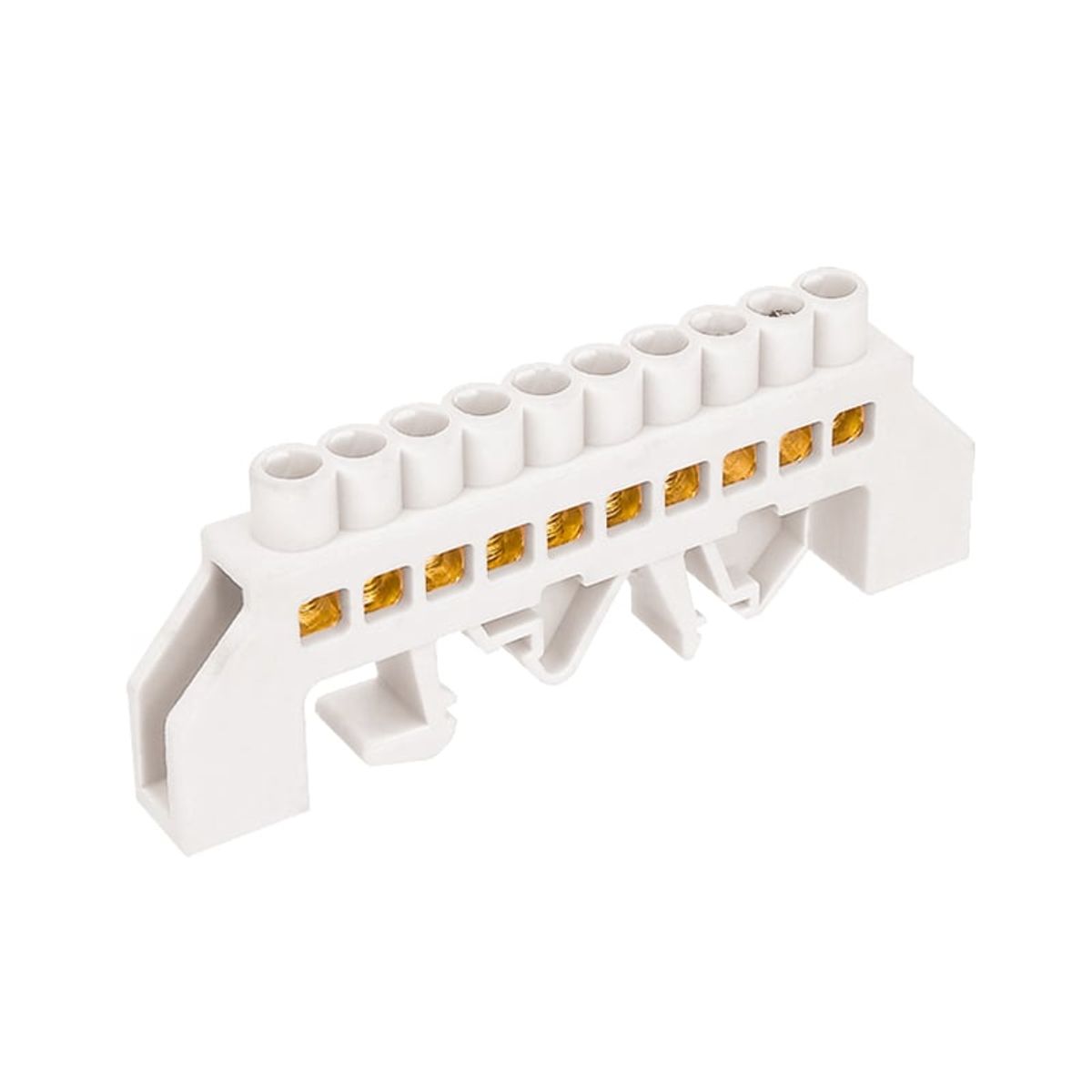 GENERICO - Regleta de Conexión Aislada a Riel DIN Blanco 10 polos