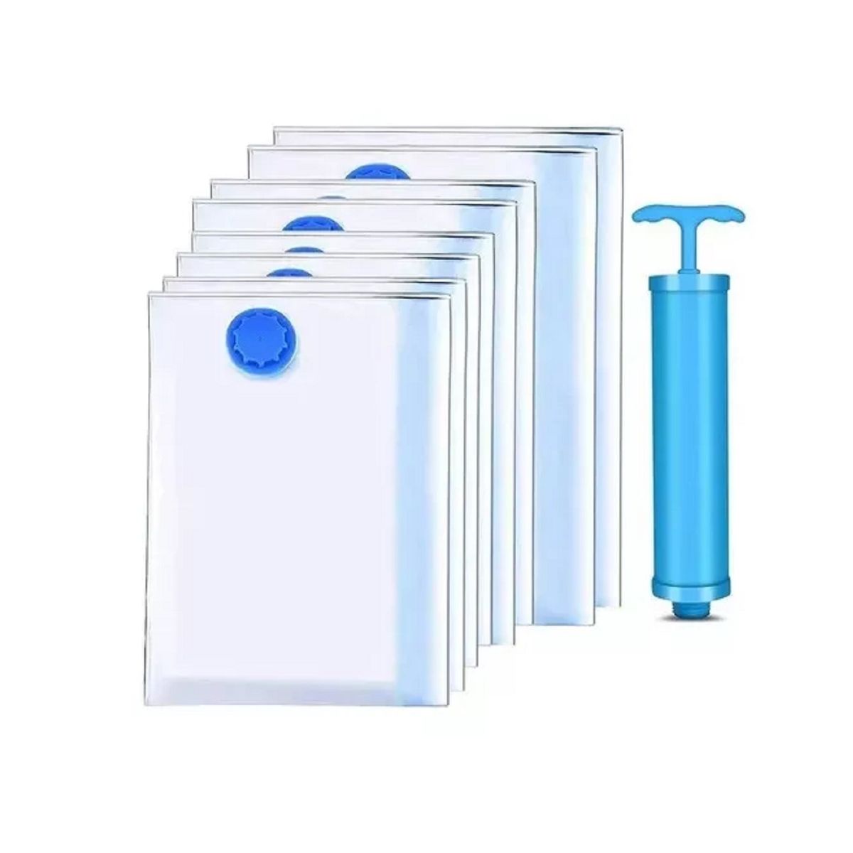 GENERICO - 8 Unidad Bolsas Organizadoras Al Vacio Con Bomba Manual