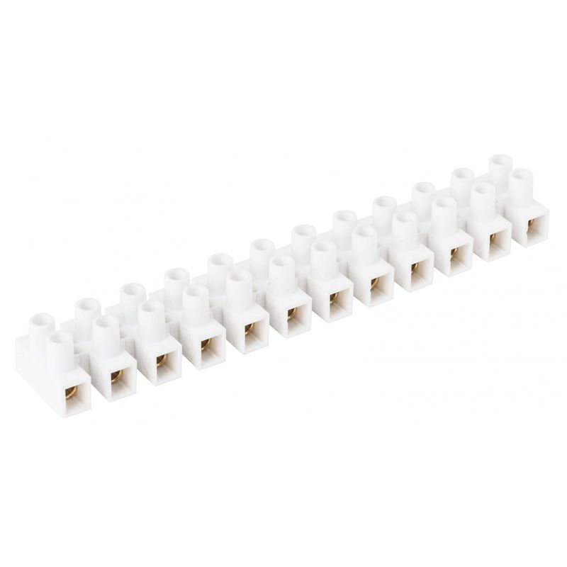 GENERICO - Regleta de Conexión 4mm Blanca 12 Bornes