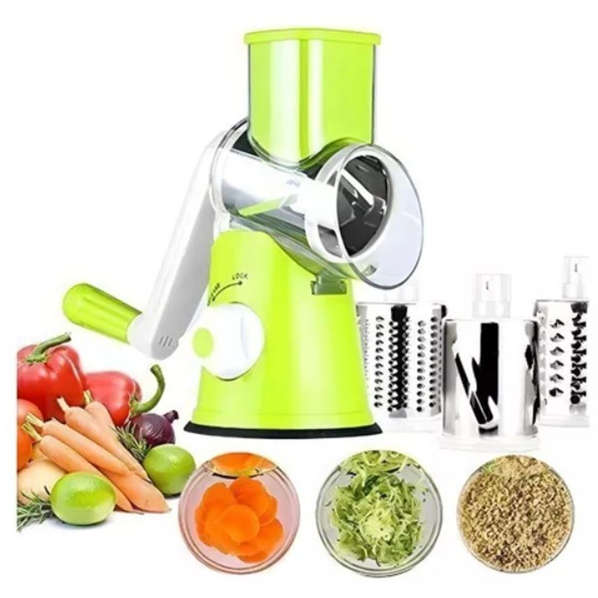 GENERICO - Rallador Verduras Espiral Cortador Picadora Alimentos Ralladores