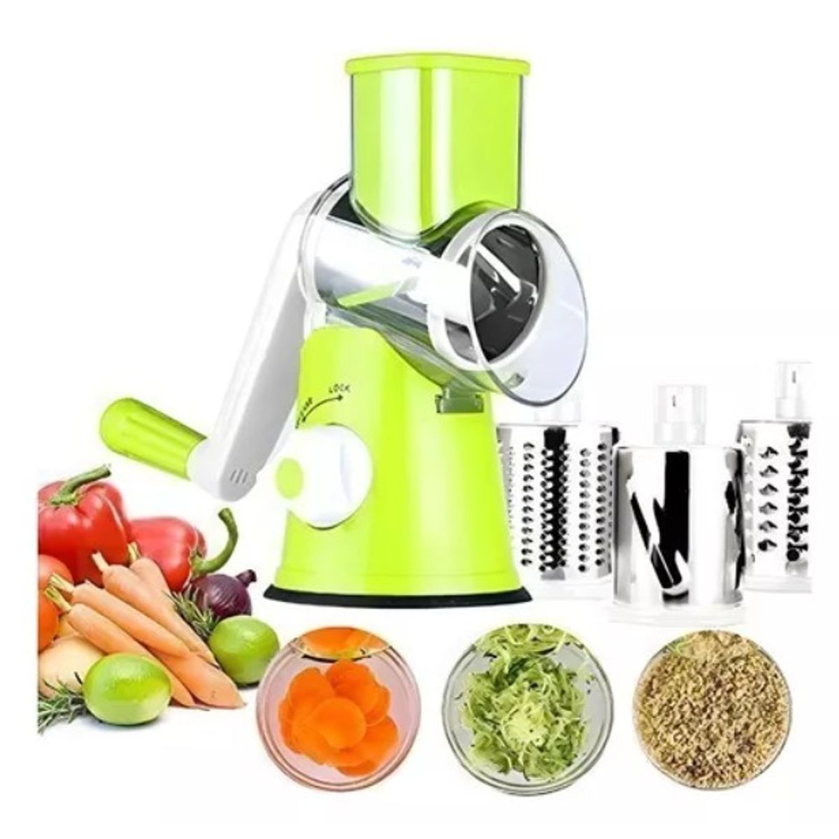 GENERICO - Rallador Verduras Espiral Cortador Picadora Alimentos Ralladores