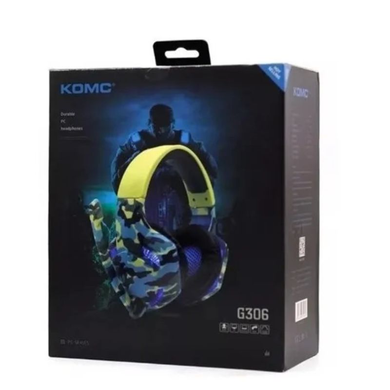 GENERICO - Audifonos Gamer KOMC Led Militar