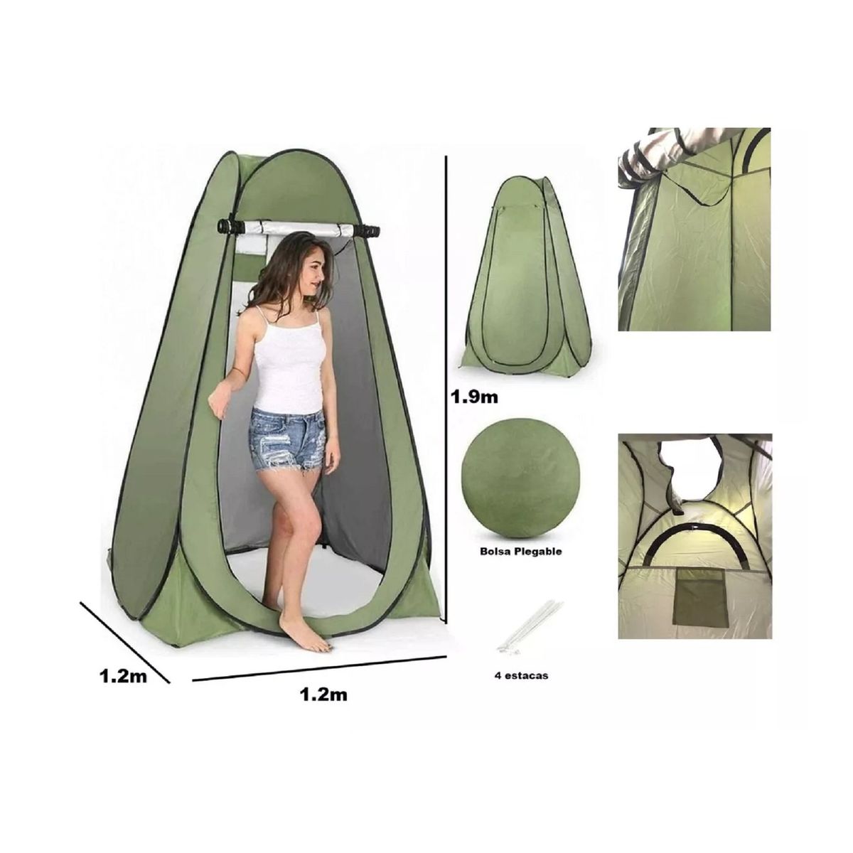 GENERICO - Carpa Caseta D Baño Vestidor Portátil Para Camping 1 Persona