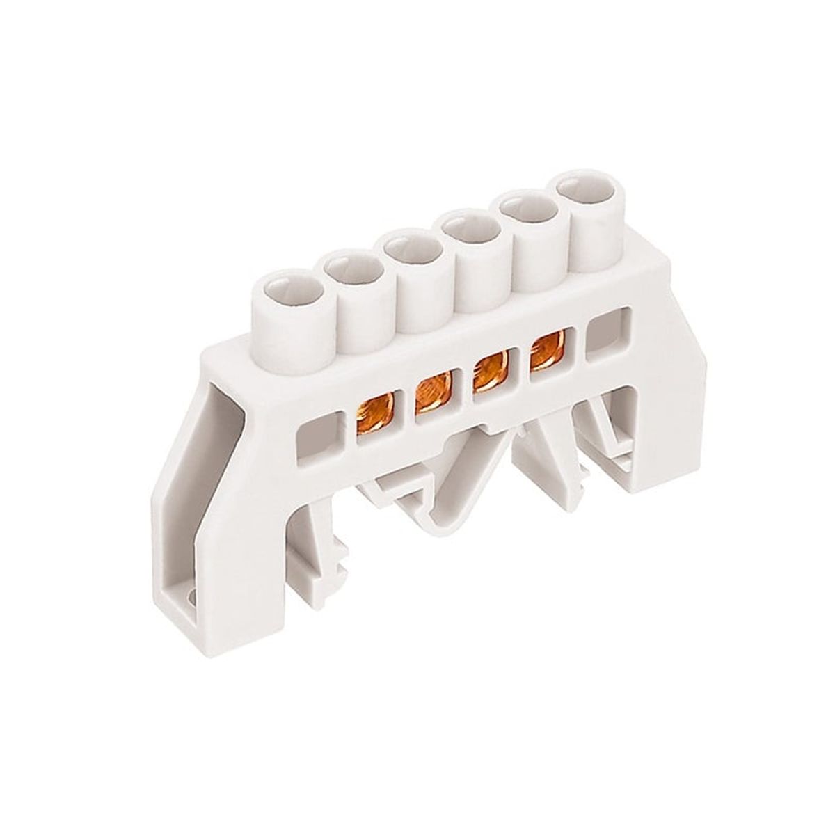 GENERICO - Regleta de Conexión Aislada a Riel DIN Blanco 6 polos