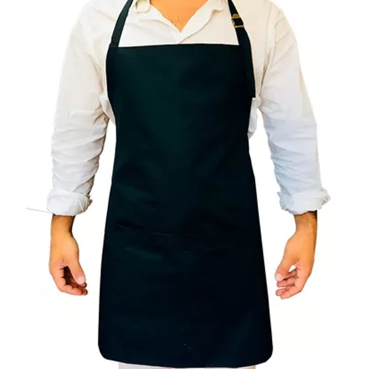 SYH STORE - Pechera Gabardina Negra Gourmet con ajuste Bronce