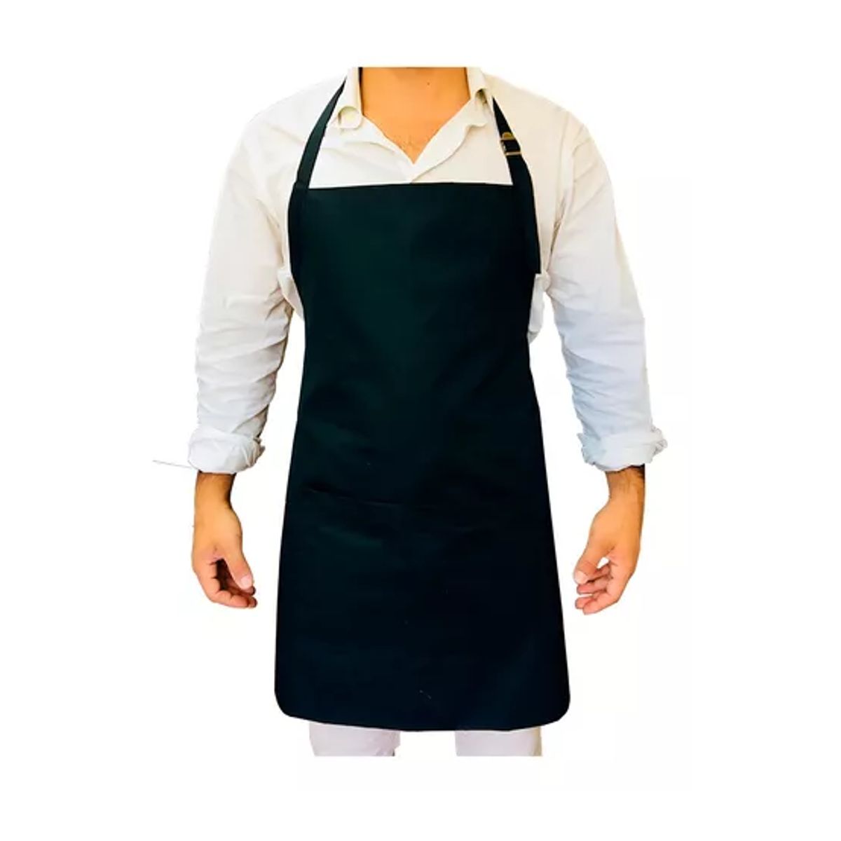 SYH STORE - Pechera Gabardina Negra Gourmet con ajuste Bronce