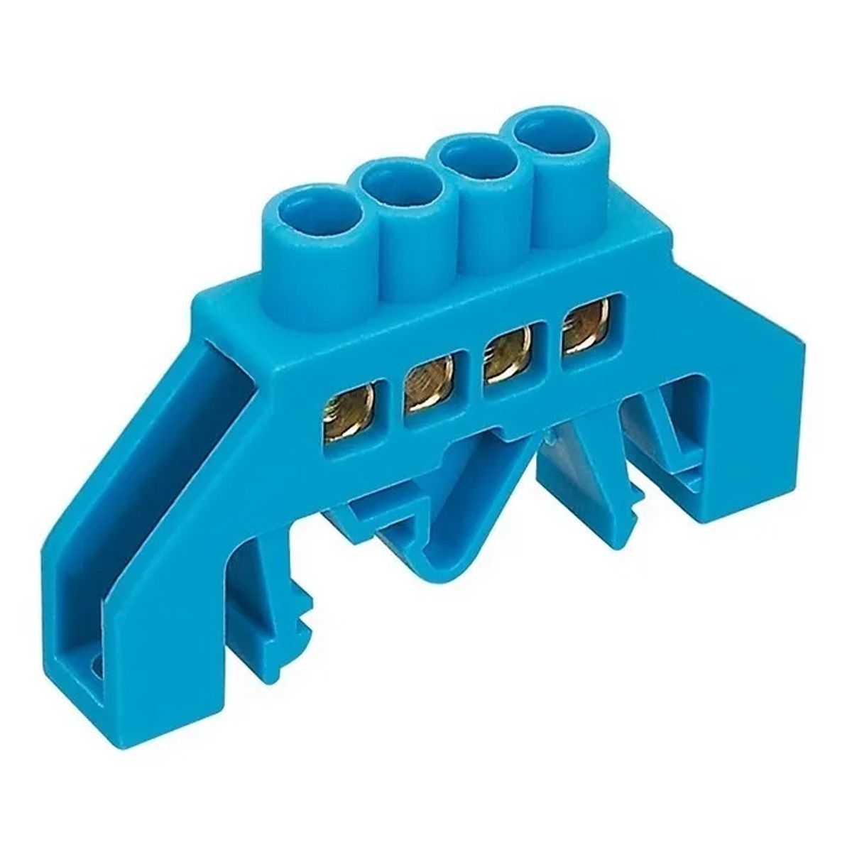 GENERICO - Regleta de Conexión Aislada a Riel DIN Azul 4 polos