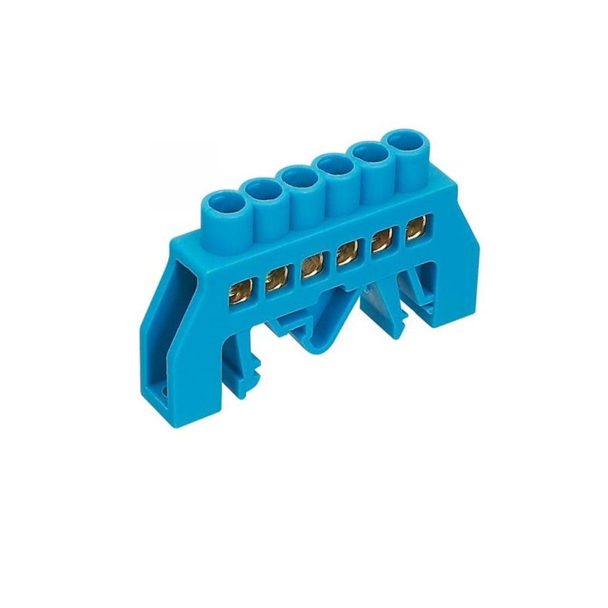 GENERICO - Regleta de Conexión Aislada a Riel DIN Azul 6 polos