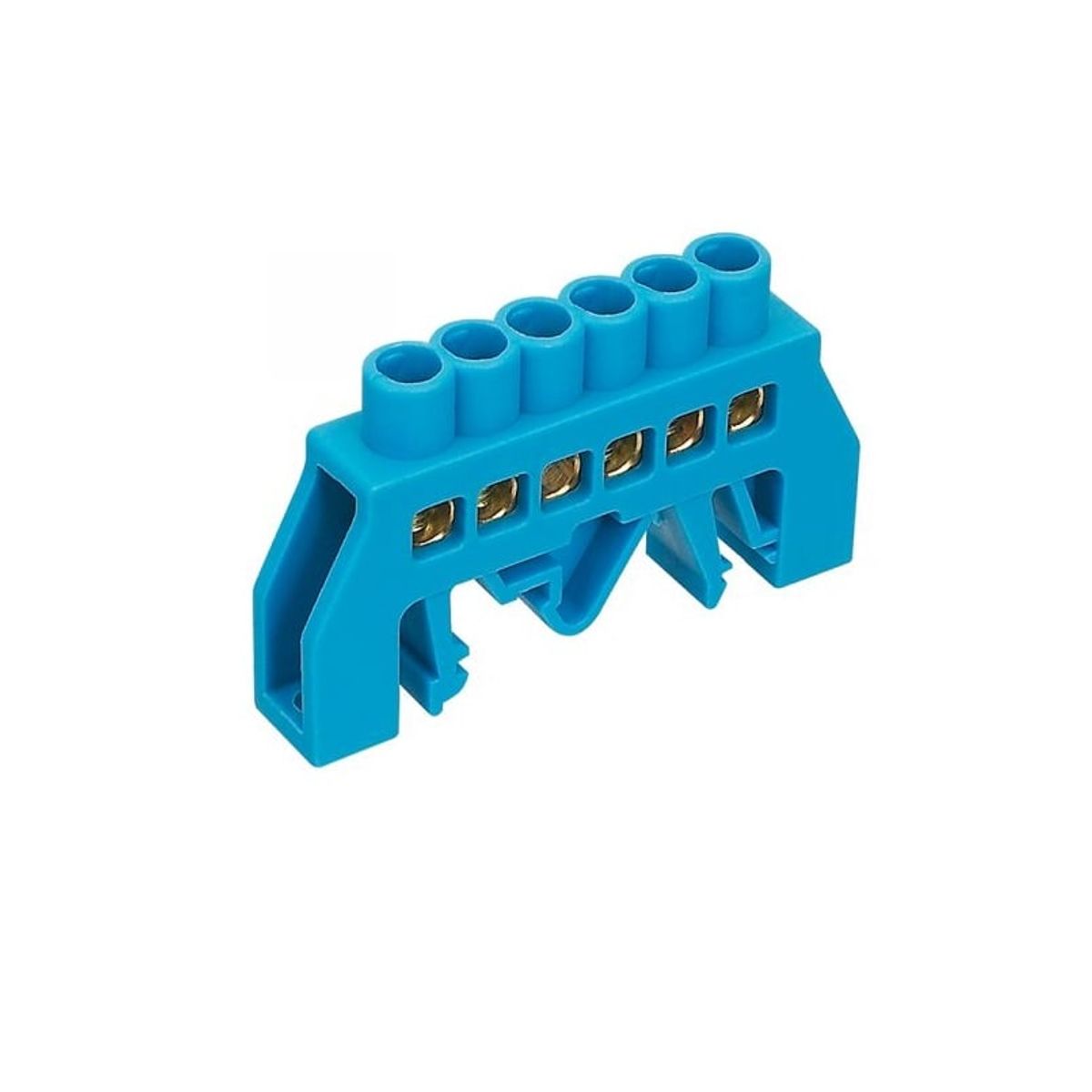 GENERICO - Regleta de Conexión Aislada a Riel DIN Azul 6 polos