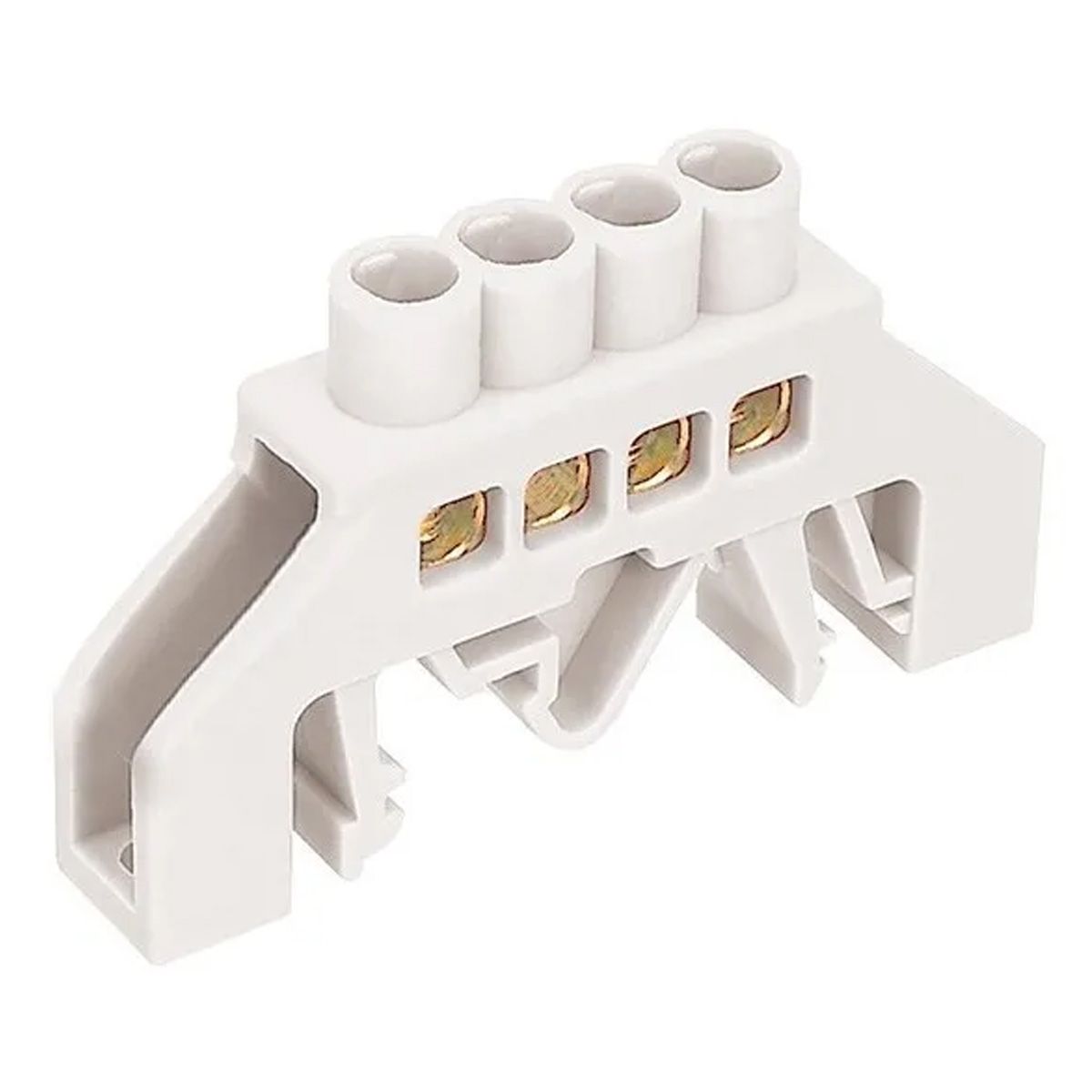 GENERICO - Regleta de Conexión Aislada a Riel DIN Blanco 4 polos