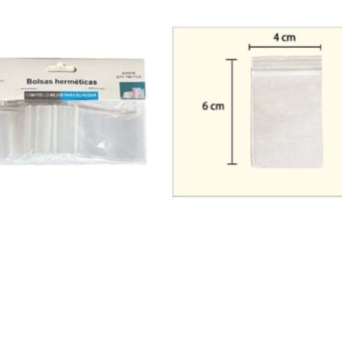 GENERICO - Bolsa Hermetica 4X6Cm Cocina Transparente 100 Pcs