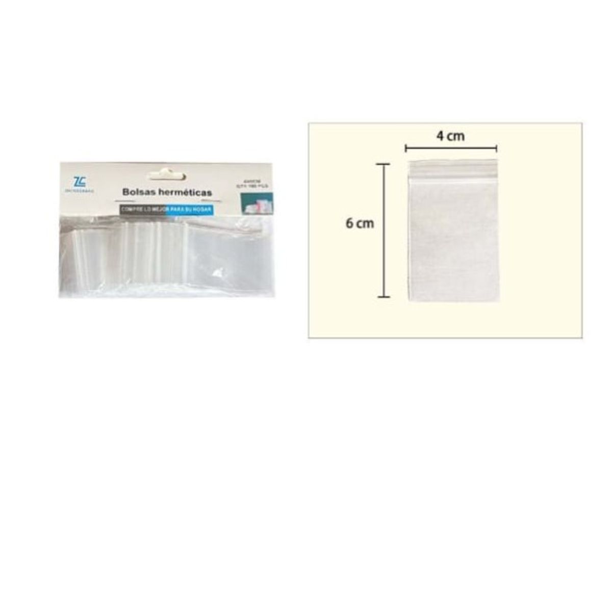 GENERICO - Bolsa Hermetica 4X6Cm Cocina Transparente 100 Pcs