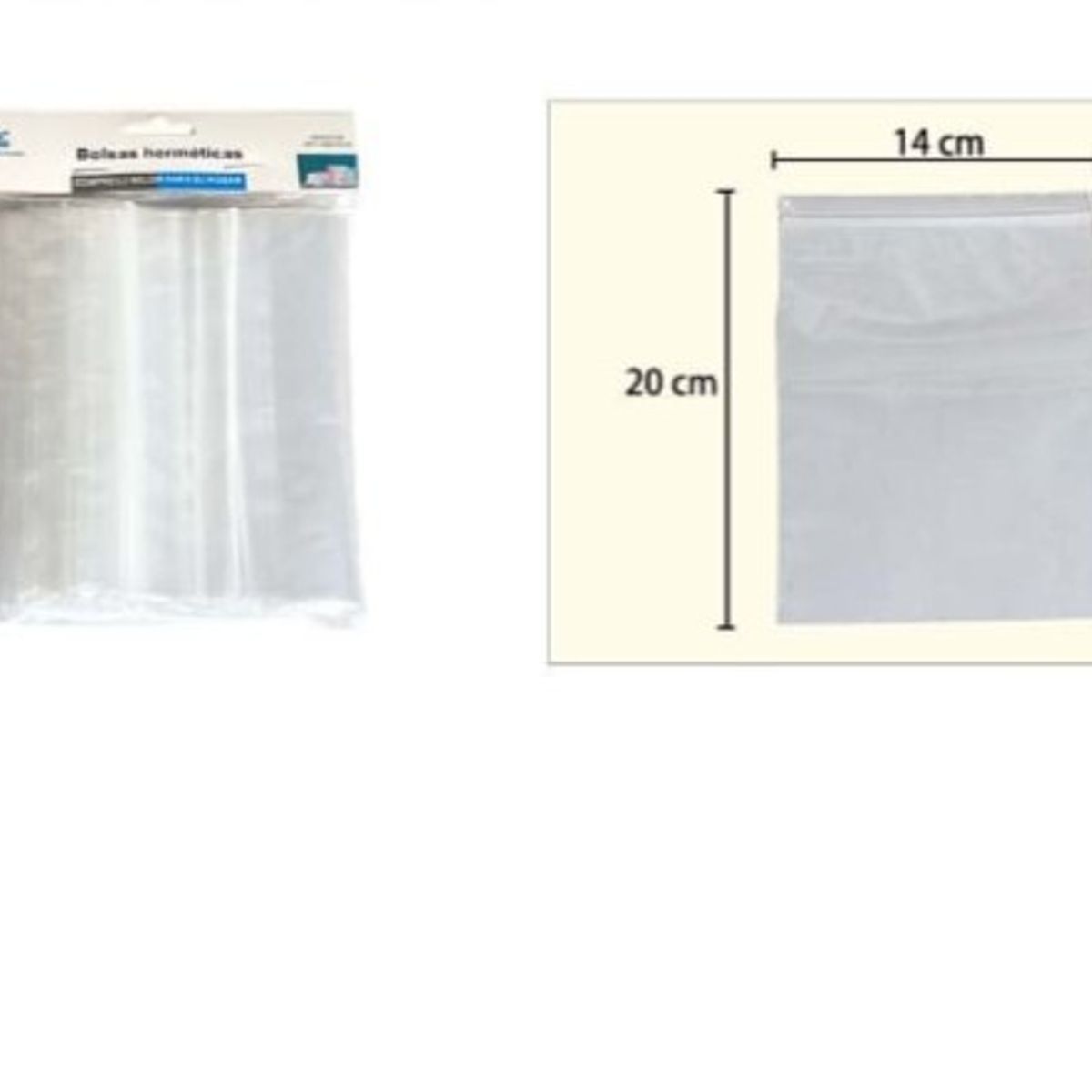 GENERICO - Bolsa Hermetica 20X14Cm Cocina Transparente 50Pcs