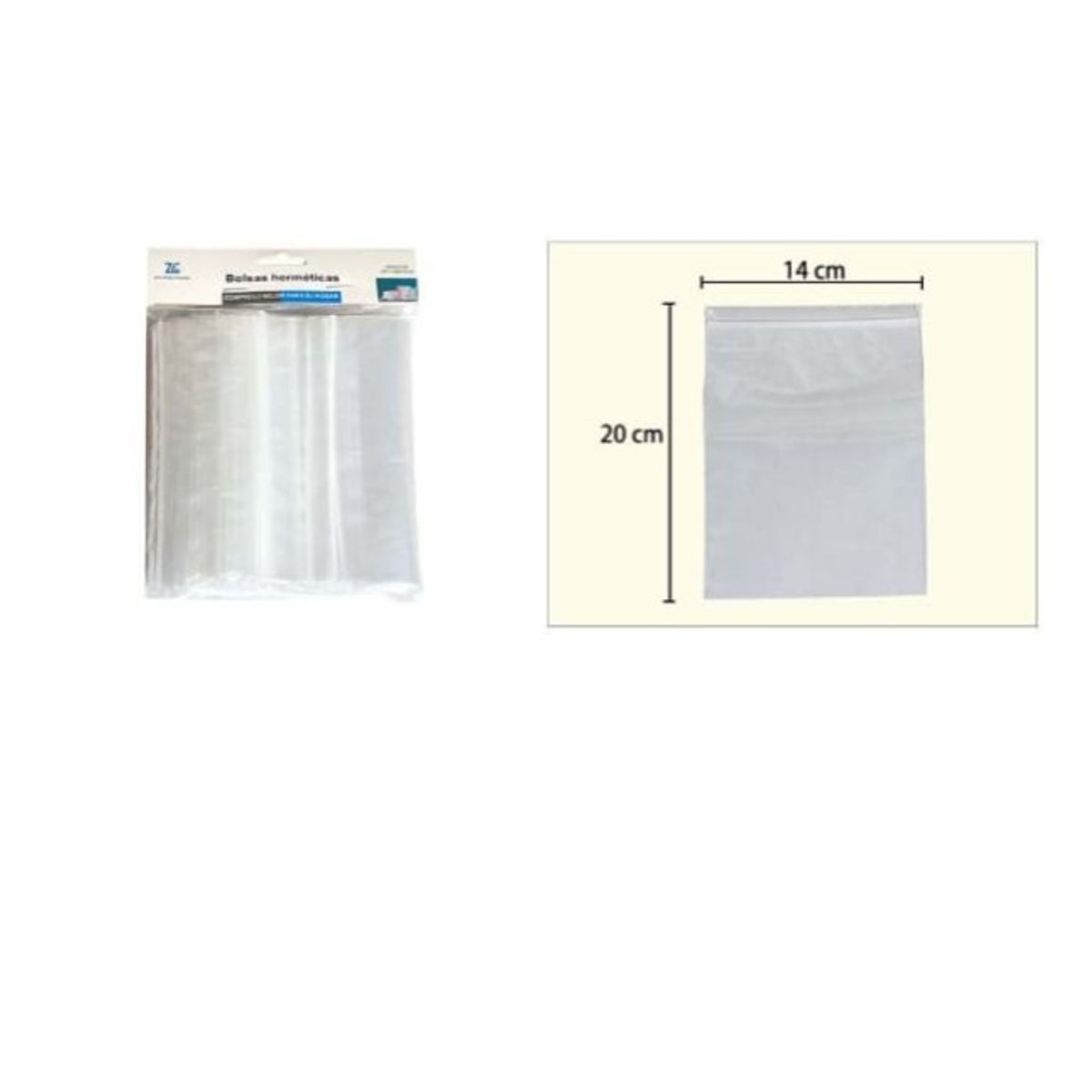 GENERICO - Bolsa Hermetica 20X14Cm Cocina Transparente 50Pcs
