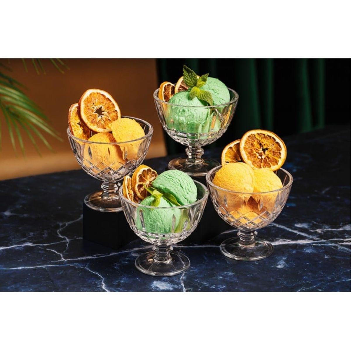 FTA - Set 6 Copas Helado 28,6cl Vintage Vidrio FTA