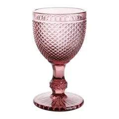 LUGANO - Set 4 Copas Agua 32cl Vidrio Morado Mini Diamante