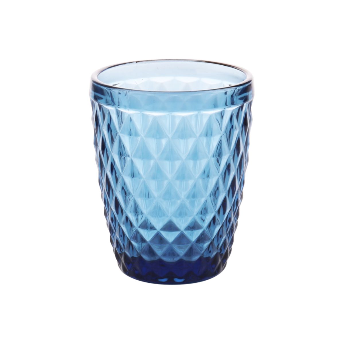 LUGANO - Set 4 Vasos Bajo 24cl Azul Diamante Vidrio Lugano