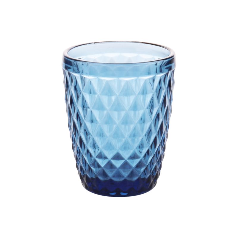 LUGANO - Set 4 Vasos Bajo 24cl Azul Diamante Vidrio Lugano
