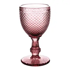 LUGANO - Set 4 Copas Vino 24cl Morado Mini Diamante Vidrio