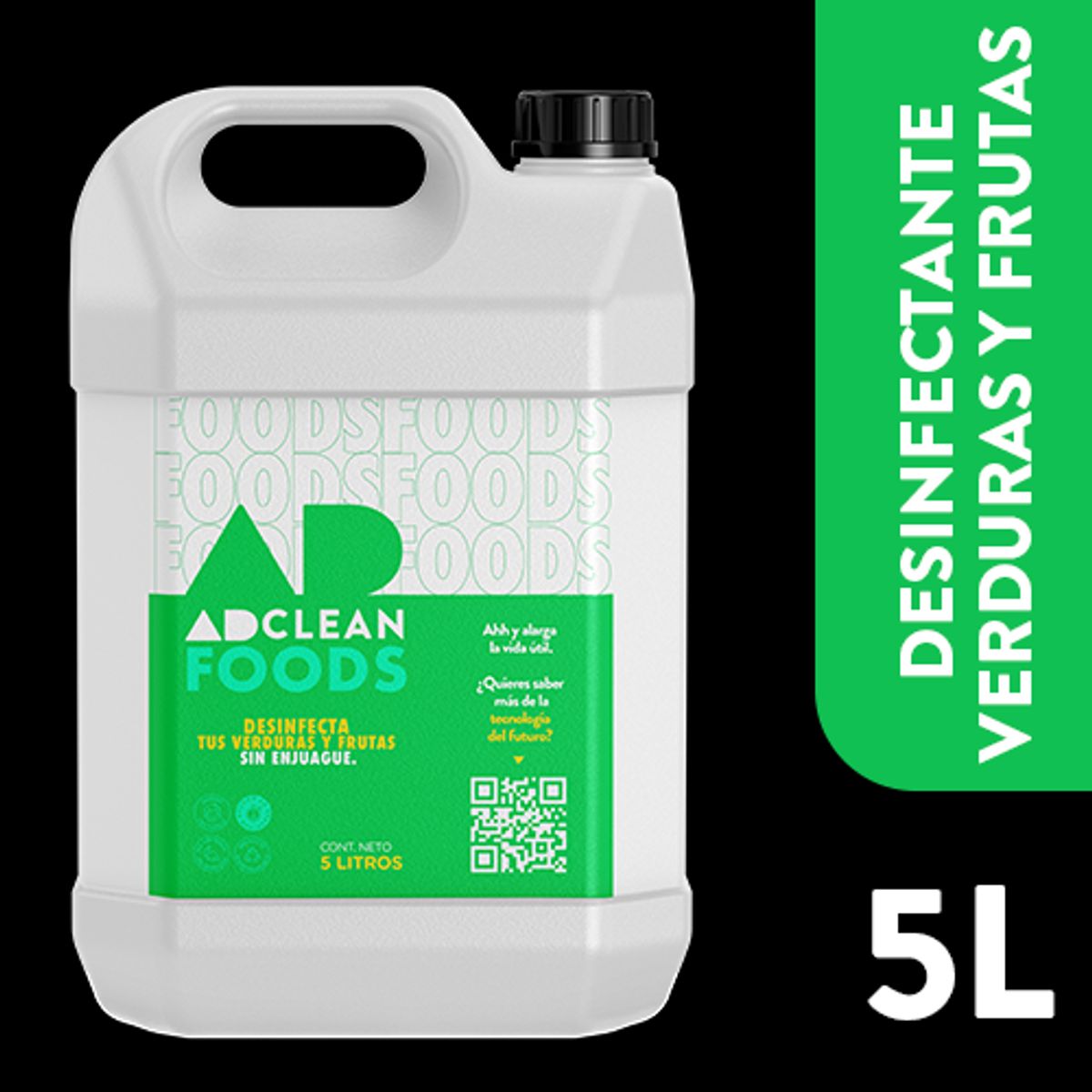 ADCLEAN - Desinfectante de Alimentos sin enjuague Adclean Foods 5 Litros