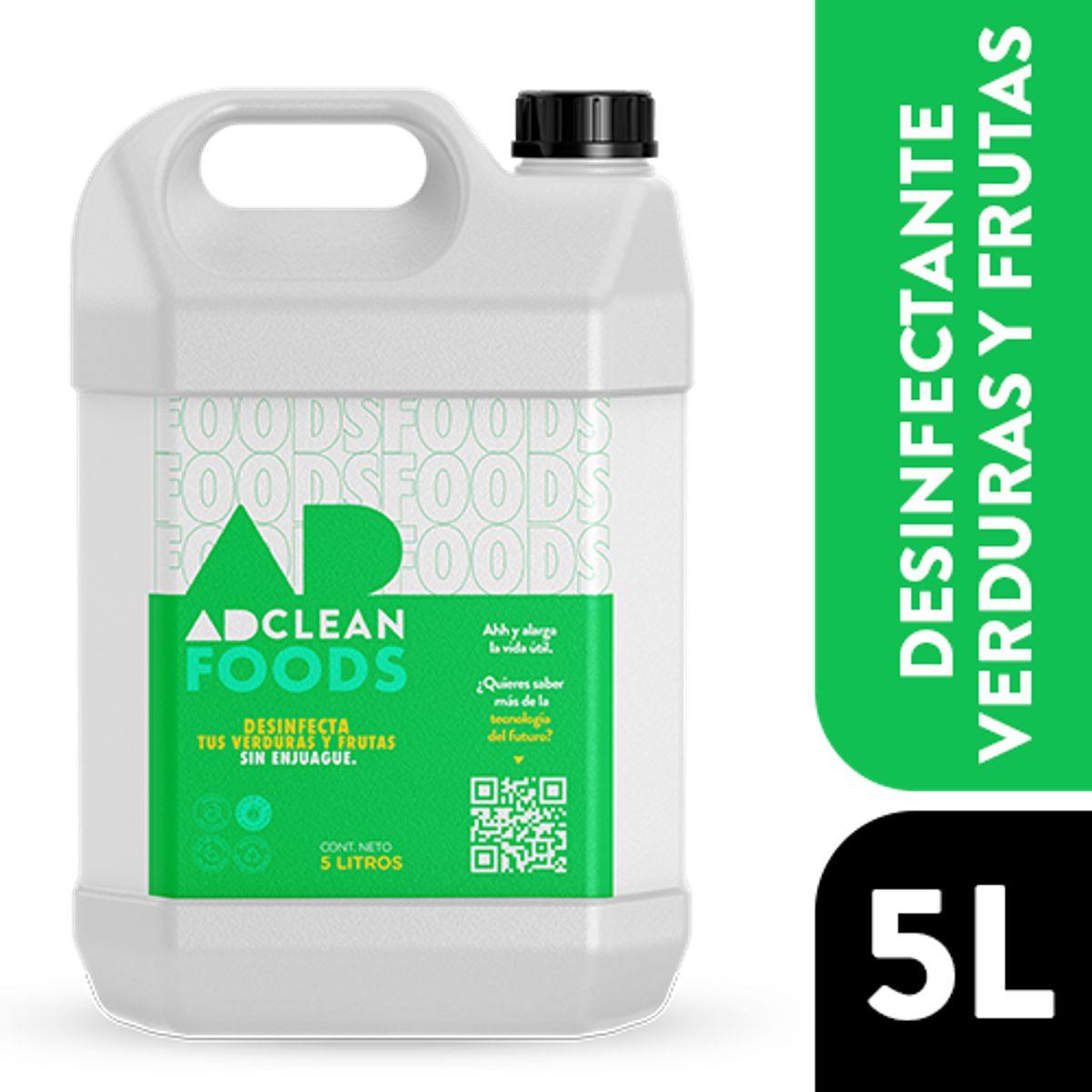 ADCLEAN - Desinfectante de Alimentos sin enjuague Adclean Foods 5 Litros