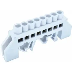 GENERICO - Regleta de Conexión Aislada a Riel DIN Blanco 8 polos