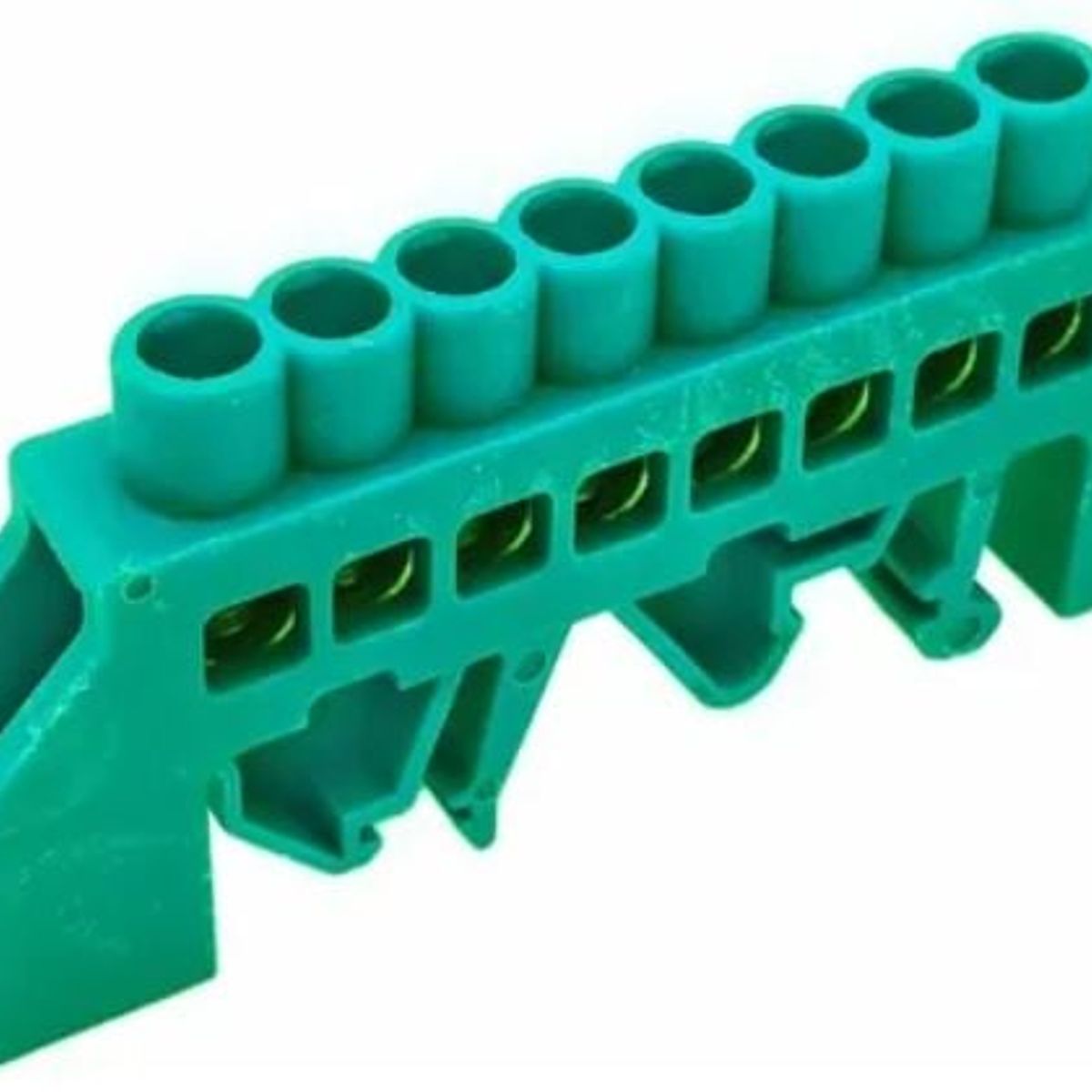 GENERICO - Regleta de Conexión Aislada a Riel DIN Verde 8 Polos