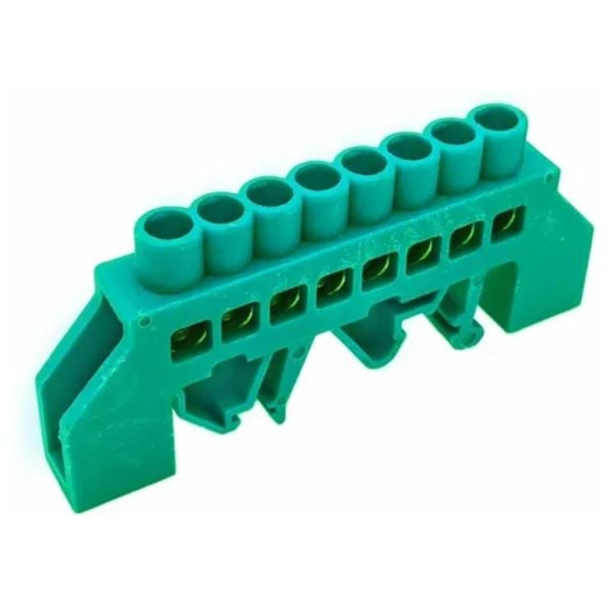 GENERICO - Regleta de Conexión Aislada a Riel DIN Verde 8 Polos