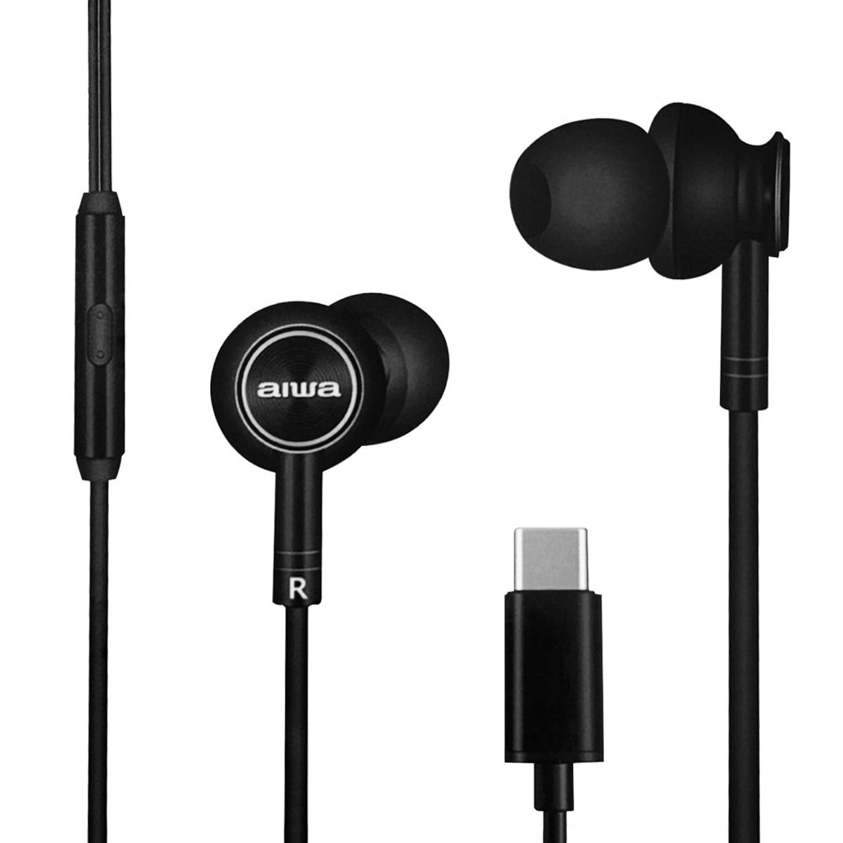AIWA - Audífonos In Ear Manos Libres Cable Conector Tipo C Aiwa Mod AW-i30TC