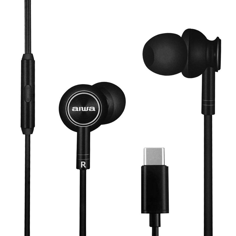AIWA - Audífonos In Ear Manos Libres Cable Conector Tipo C Aiwa Mod AW-i30TC