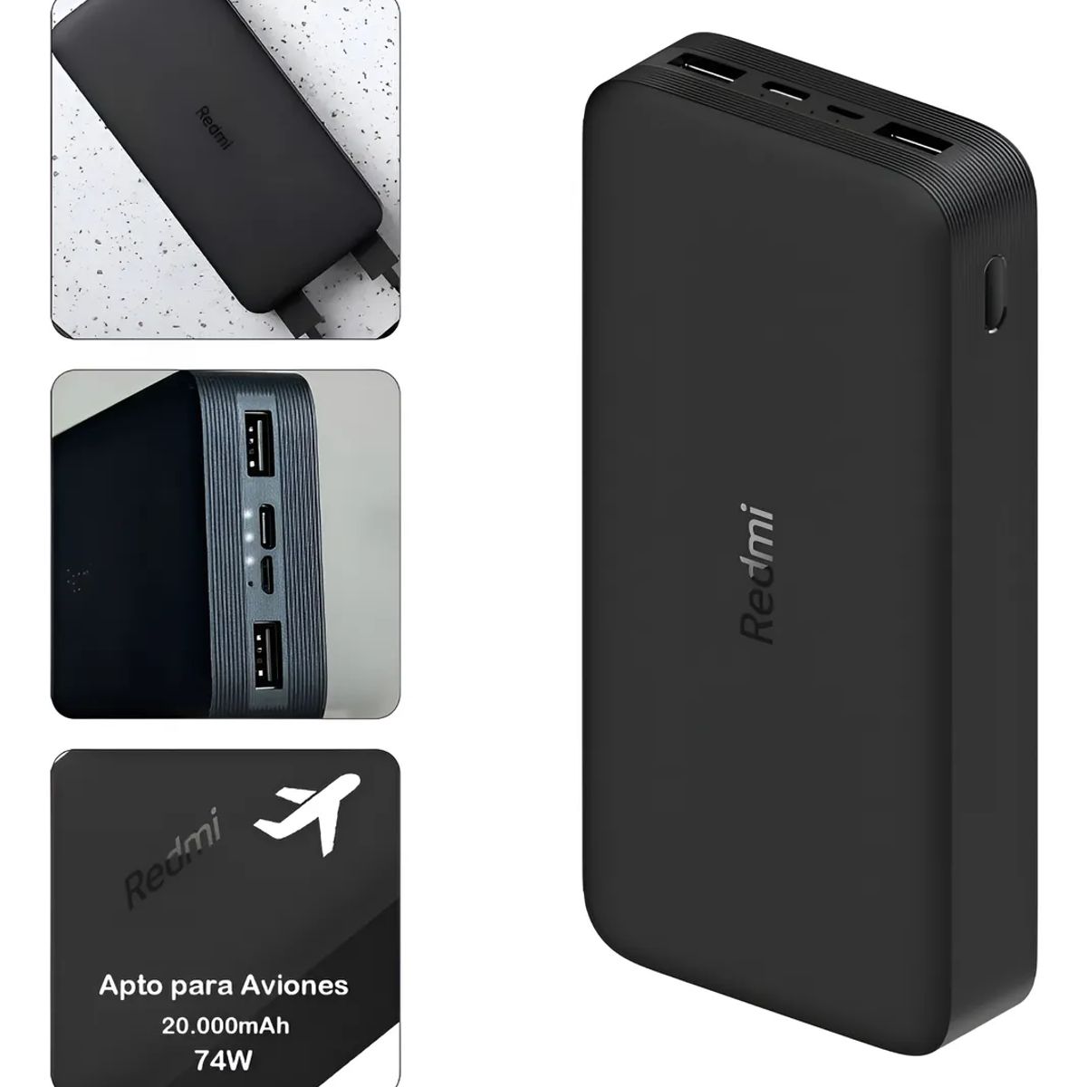 XIAOMI - Xiaomi Redmi Power Bank 20000 mAh 18W Carga Batería Externa Rapida