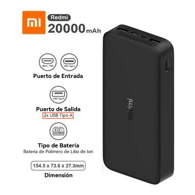 Imagen 2 del producto Redmi Power Bank 20000 mAh 18W Carga Batería Externa Rapida