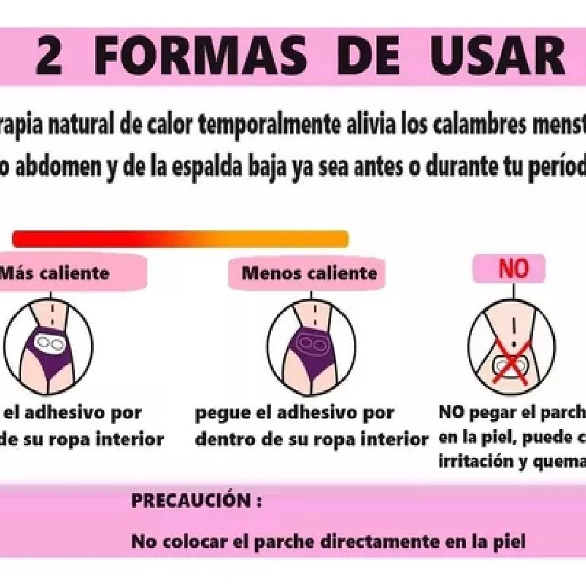 GENERICO - Parches Menstruales Térmico Alivia Dolor Cólicos 8 Unidades Fragancia Alivio Del Dolor