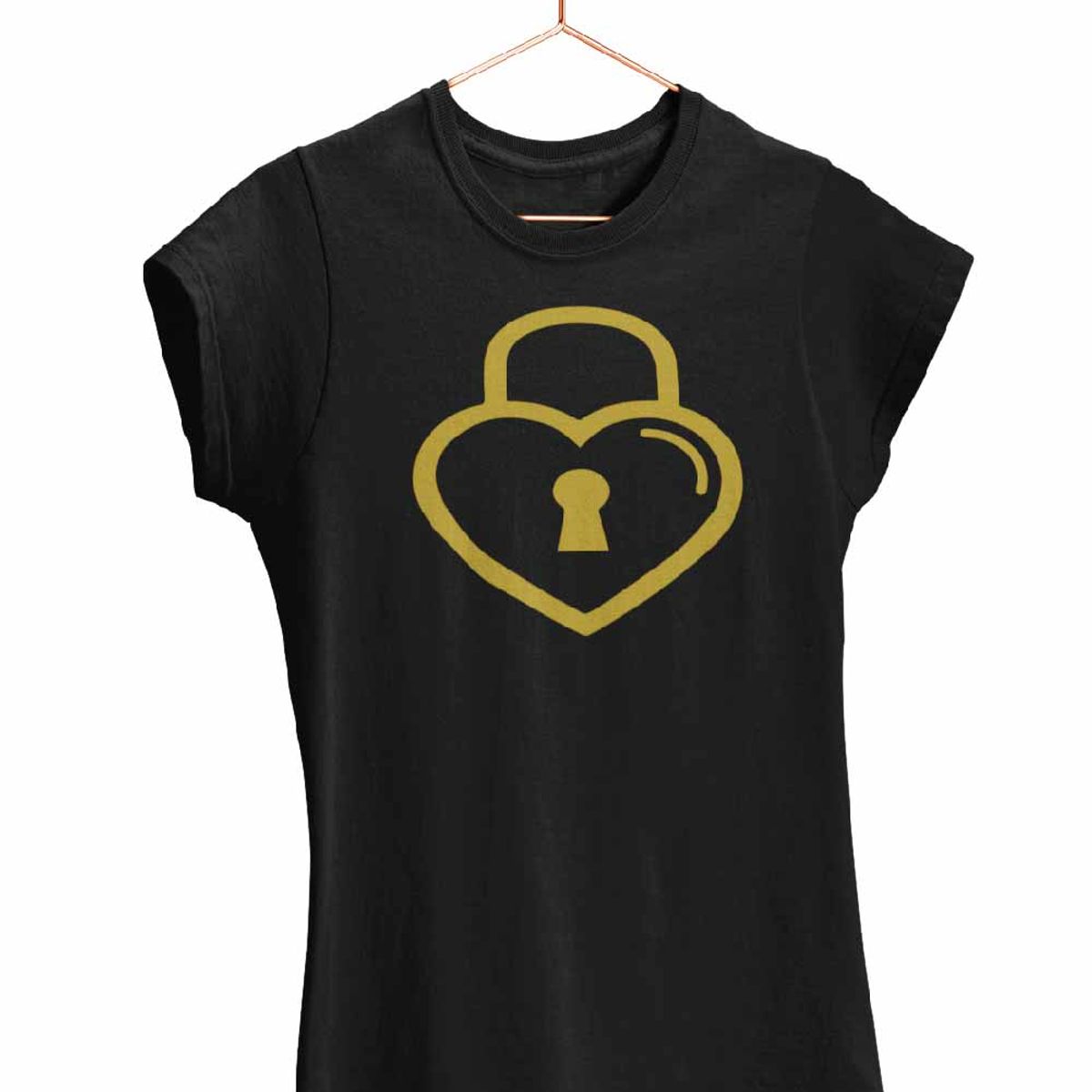 GENERICO - POLERA MUJER SAN VALENTIN DÍA DE LOS ENAMORADOS CORAZÓN CANDADO