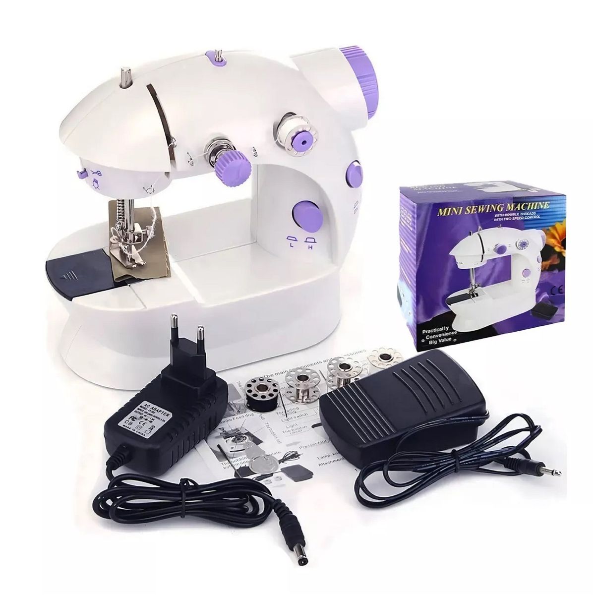 GENERICO - Mini máquina de coser portable color blanco