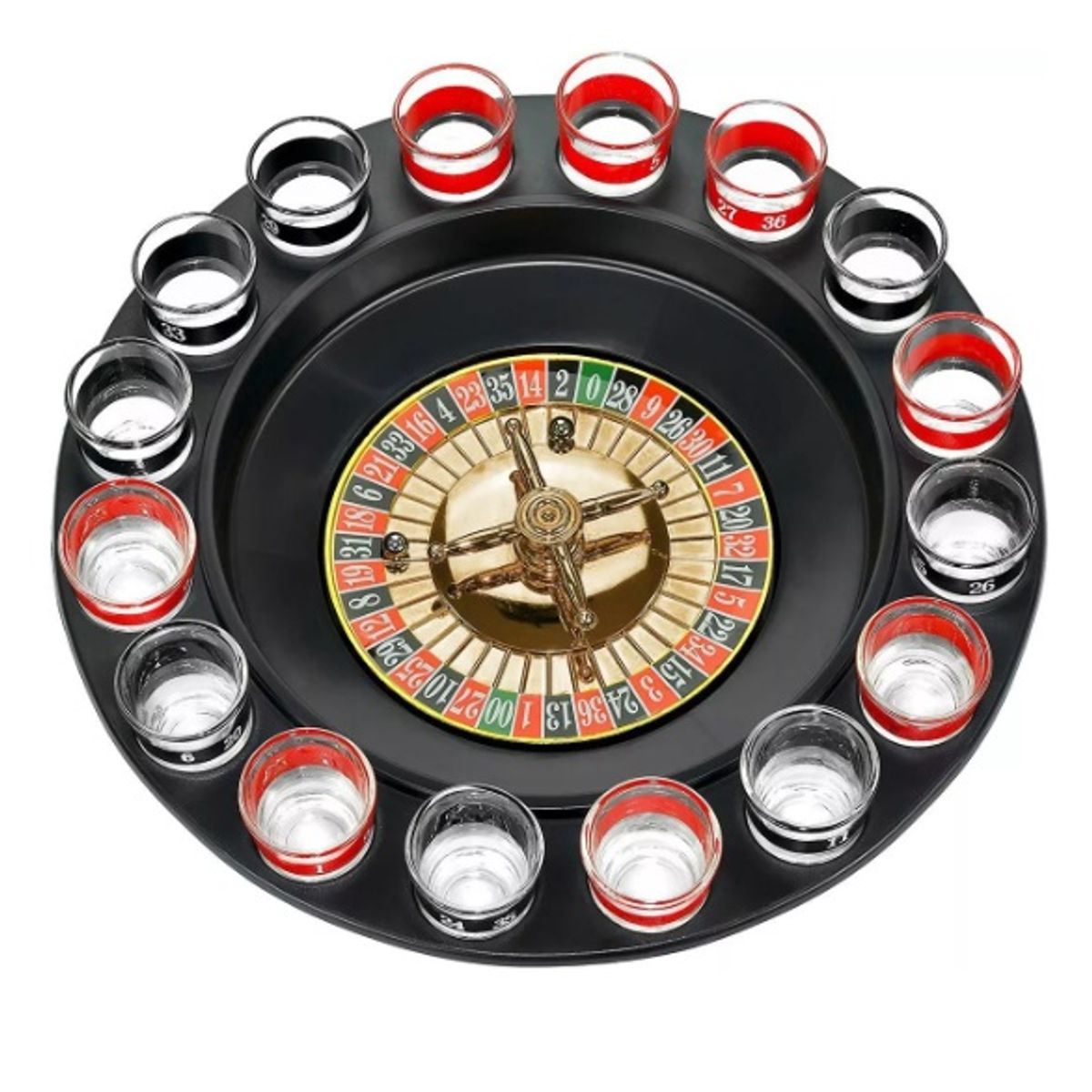 GENERICO - Juego Fiestas Ruleta Rusa Estilo Casino Beber Shots 16 Copas