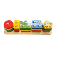 GENERICO - Juego Encaje Y Dificultad Madera Didáctico Bloques Madera 5