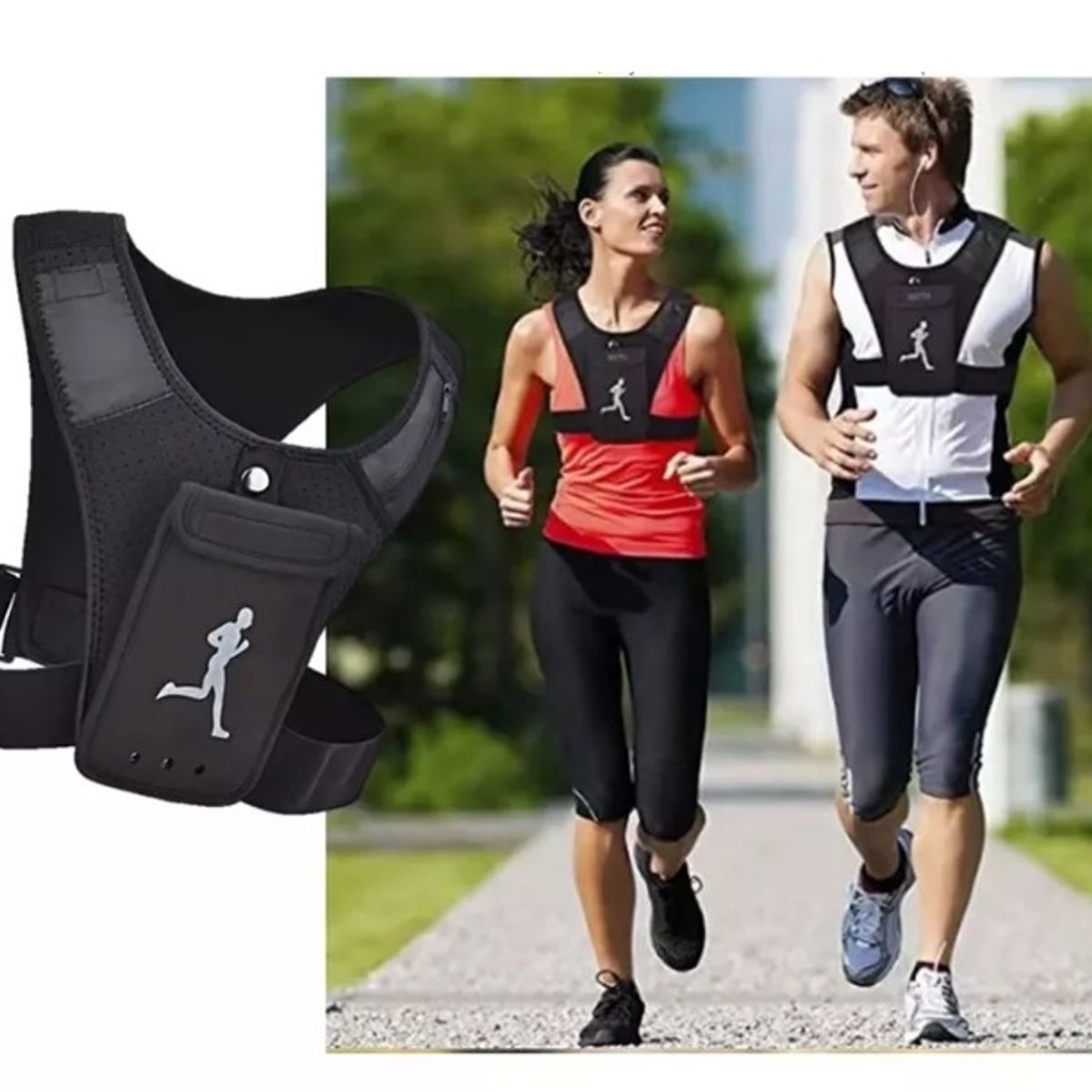 GENERICO - Chaleco Deportivo Ligero Porta Celular Refractante Bolsillo